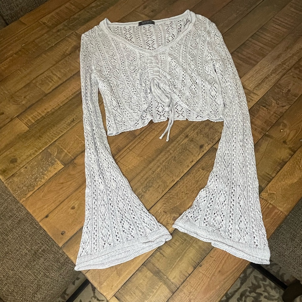 Knit Bell Sleeve Ruched Top | M